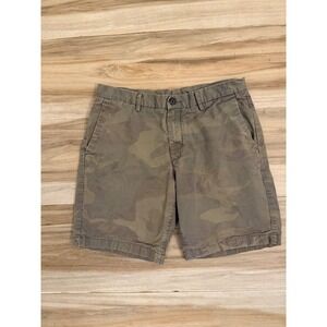 Michael Kors Mens Camo Chino Shorts Green Brown Camouflage Size 32 MK Logo